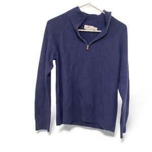 Vineyard Vines Navy Blue Quarter Zip Cashmere / Wool Blend Size Large